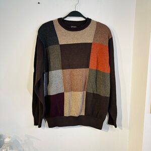 Haggar Vintage 80’s 90's Retro Crewneck Brown Multicolor Sweater Men's Size M